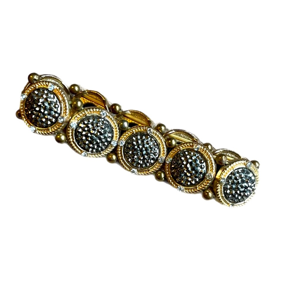 Stretchy Druzy-like Bracelet Gold and Black